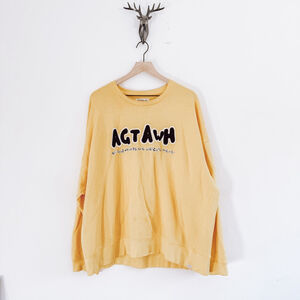 AGTAWH Men’s Yellow Black Graphic Sweatshirt Plus XXL